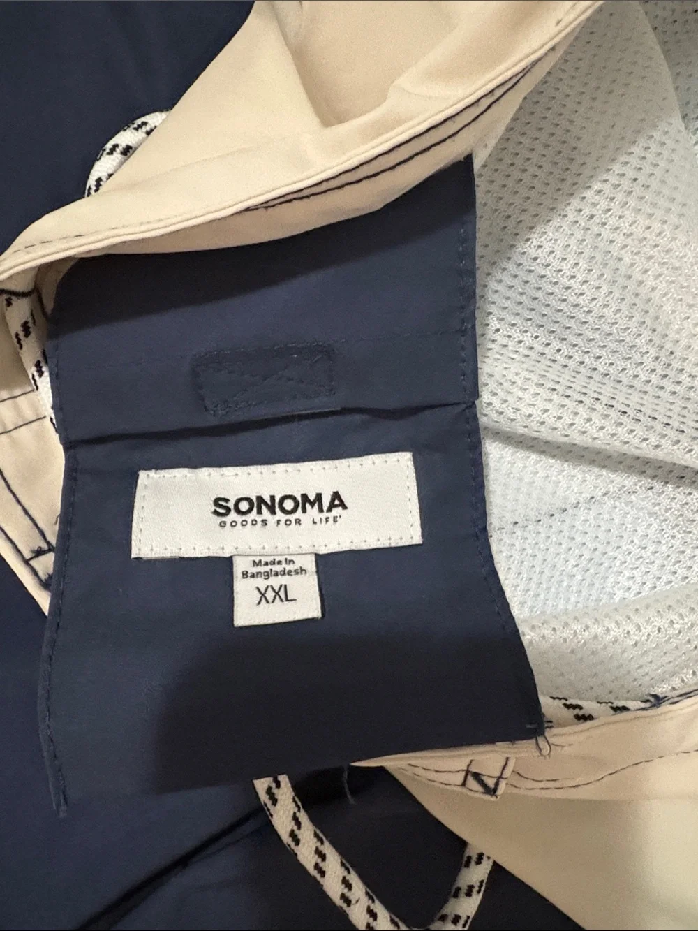 Sonoma Navy, Light Blue & Cream Men's Swim Board Shorts